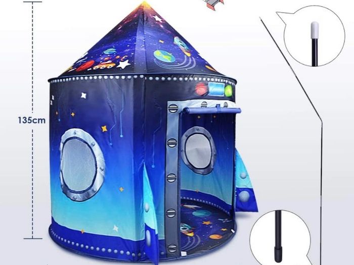 Play Tent Unique Space Tent for Indoor and Outdoor Fun, Portable Pop Up Play Rocket Tent Foldable Playhouse with Carry Bag, Gift for Kids (FREE POSTAGE)