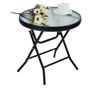 Folding Side Table, Foldable Coffee Table, Outdoor Garden Table, Small Round Patio Table - Transparent Image 2