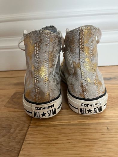 Gold Suede Converse Boots