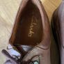 Clark's steel toe cap brown leather shoes Image 3