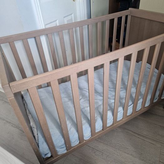 IKEA Wooden Baby Cot with Mattress
