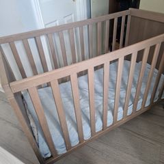 IKEA Wooden Baby Cot with Mattress