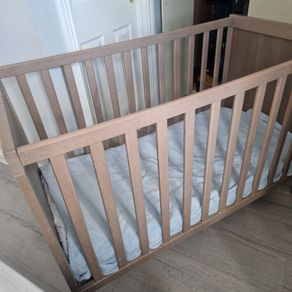 IKEA Wooden Baby Cot with Mattress