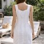 H&M White Cotton Summer Dress with beautiful floral lining UK8 EU36 Image 6