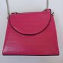 Ladies Cerise Pink Mock Croc Crossbody Bag Image 4