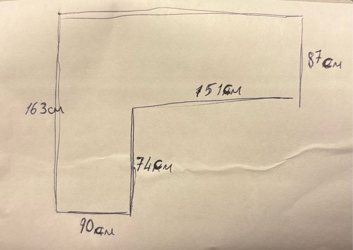 Grey L-shaped sofa