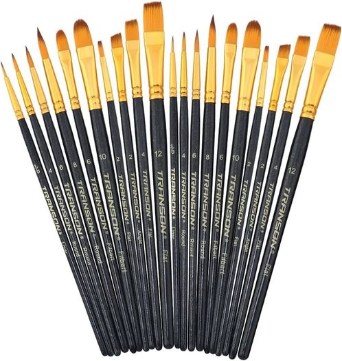 20pcs Bulk Art Painting Brush Set for Acrylic Watercolor Gouache Hobby Craft Face Painting