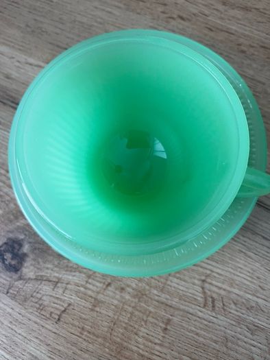 Vintage Fire King Hocking depression jade glass set