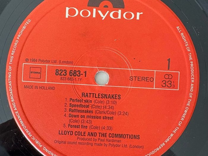Lloyd Cole and the Commotions - Rattkesnakes. Dutch 1st pressing. Lovely condition. LPLooks unplayed.