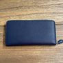 Coach Navy Leather Accordian Zip Wallet Image 3