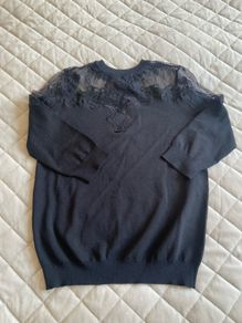 knit jumper with lace 3/4 sleaves size 8