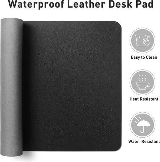 Leather Desk Pad Protector,Mouse Mat,Office Desk Mat,Non-Slip PU Leather Desk Blotter,Laptop Desk Pad,Waterproof Desk Writing Pad for Office and Home