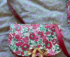 Kate Widson Floral Crossbody Bag with Gold Bow Clasp