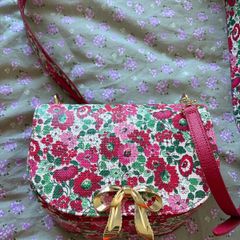 Kate Widson Floral Crossbody Bag with Gold Bow Clasp