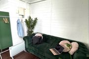 green velvet couch