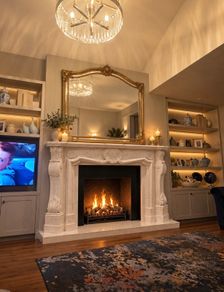 Fireplace and Mirror