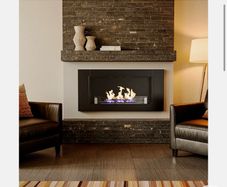 43 Inch Wall Mount Rectangular Ethanol Fireplace Stainless Steel Heater