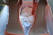 New Pair of Orange FINDLAY Wedges