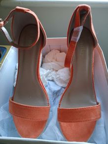 New Pair of Orange FINDLAY Wedges