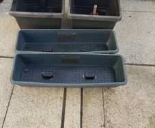 Set of four self-Watering square & Railing Planters