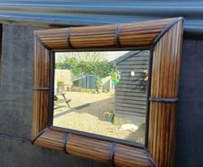 Vintage Bamboo Framed Mirror