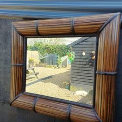 Vintage Bamboo Framed Mirror
