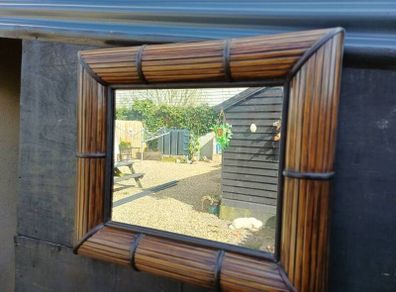 Vintage Bamboo Framed Mirror