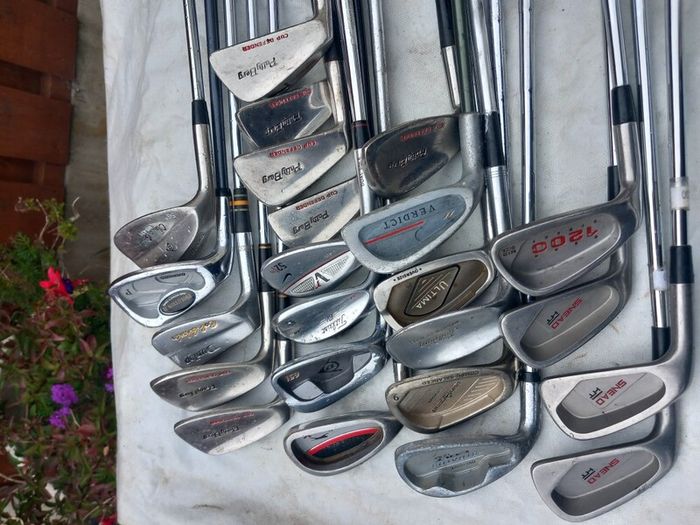 A Selection Of Golf Clubs.  All Left Handed Clubs