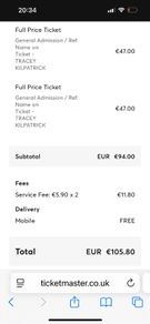 tickets bell x 1