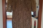 Ladies Gold Lacy Dress Size 12
