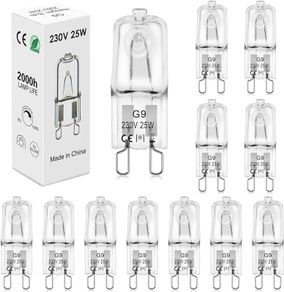 NEW SALE | [12 Pack] G9 Halogen Bulbs, 25W 230V 300LM 2800K Warm White Capsule Bulbs for Oven, Cooker Hood