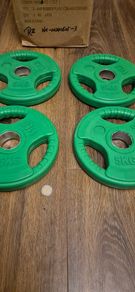 brand new 4x5kilo coloured olympic weight plates