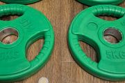 brand new 4x5kilo coloured olympic weight plates