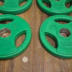 brand new 4x5kilo coloured olympic weight plates