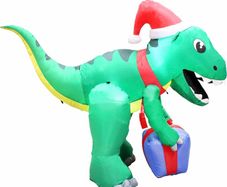 Christmas Inflatable Decoration 5 ft Dinosaur Self Inflatable LED Light Up Giant Christmas Blow Up Yard Decor for Xmas Holiday Indoor/Outdoor Garden Party Favor Supplies (FREE POSTAGE)