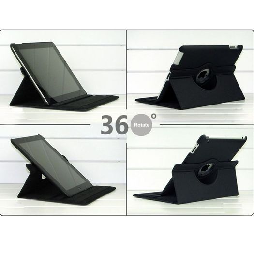 Leather 360 Degree Rotating Case Cover For Ipad 2 and New Ipad 3 With Sleep Wake
