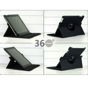 Leather 360 Degree Rotating Case Cover For Ipad 2 and New Ipad 3 With Sleep Wake