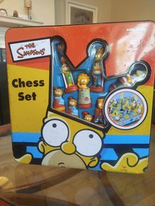 Vintage The Simpsons Collectors Tin Chess Set (100% Complete) - Cardinal Games