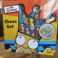 Vintage The Simpsons Collectors Tin Chess Set (100% Complete) - Cardinal Games