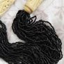 NECKLACE - Vintage - Carved - Black Glass Beads Image 5