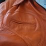 Orange faux leather jacket Image 4