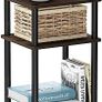 FREE EXPRESS SHIPPING Just 3-Tier Turn-N-Tube End Table, Side Table, Nightstand, Columbia Walnut/Black Image 2