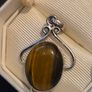 925 Sterling Silver Tigers Eye Pendant Image 8