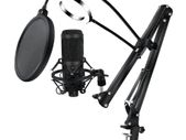 USB Microphone Condenser D80-9 Recording Microphone with Stand and Ring Light for PC Karaoke Streaming Podcasting for Youtube