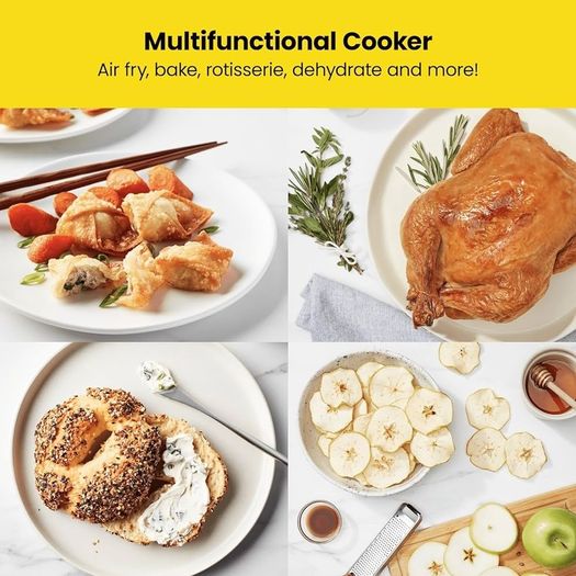 NEW SALE | Multifunctional Digital Air Fryer+ Rotisserie, Dehydrator, Convection Oven, 17 Presets Fry, Roast, Dehydrate, Bake, XL 10L Family Size, 1800W