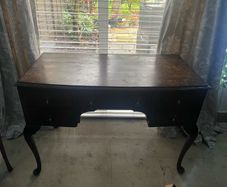 Burl walnut partner desk antique