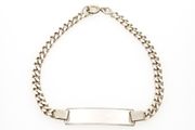 925 Vintage Sterling Silver Italian Name Plate Bracelet