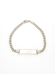 925 Vintage Sterling Silver Italian Name Plate Bracelet