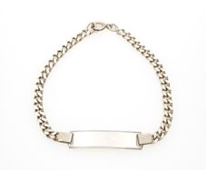 925 Vintage Sterling Silver Italian Name Plate Bracelet