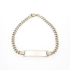 925 Vintage Sterling Silver Italian Name Plate Bracelet